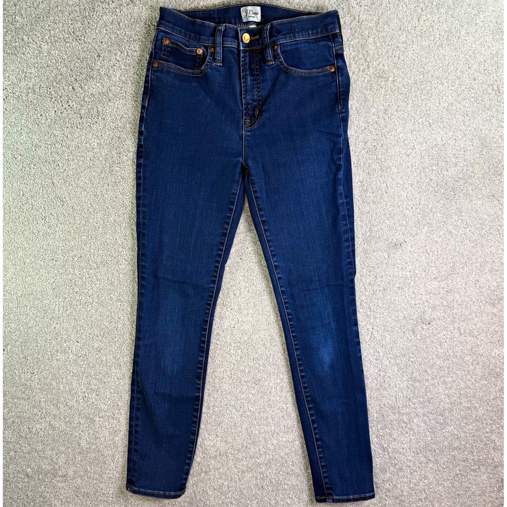 ⁠J Crew Jeans 26 Womens 10 High Rise Toothpick Skinny Dark Wash Stretch AB222